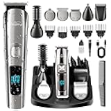 Beard Trimmer for Men - Electric Razor & Shaver, Cordless Hair Clippers Trimmers Set, IPX7 Waterproof Mens Grooming Kit for Shaving Face, Mustache, Body, Ear, Nose Hair Trimmer, Gifts for Men