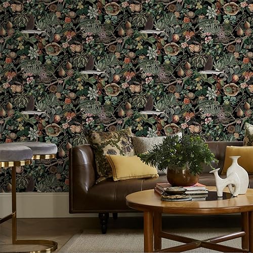 Miniatura 4 de Papel tapiz para despegar y pegar, papel tapiz floral y de animales, papel tapiz extraíble, papel tapiz impermeable de vinilo, papel tapiz