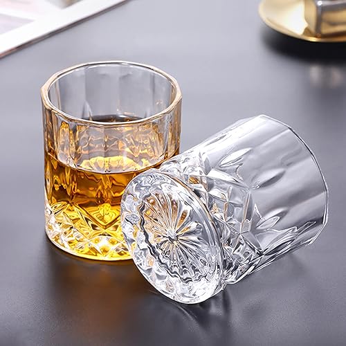 Miniatura 4 de Juego de 8 vasos de whisky de cristal (compra 6, obtén 2 gratis), vasos de whisky de 11 onzas antiguas, vasos de cóctel de bourbon, vasos de barra