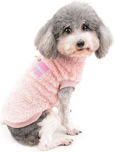 Miniatura 7 de Zunea Suéter de forro polar para perro, abrigo cálido de invierno para perros pequeños, ropa suave y mullida para cachorros con anillo en D para