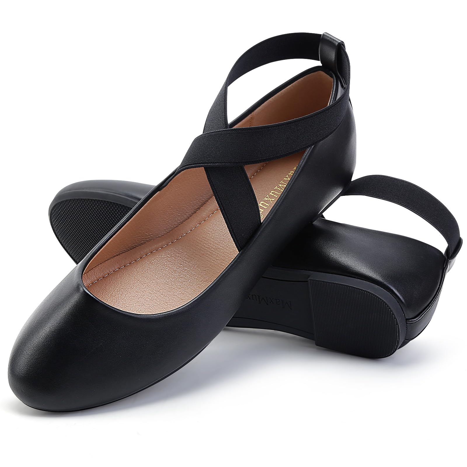 MaxMuxun Ballerine classiche da donna eleganti scarpe basse da donna con cinturino incrociato elastico confortevole ballerina scarpe da donna piatte