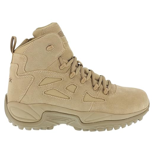 Reebok mens Rapid Response Rb Safety Toe 6" Stealth With Side Zipper Military Tactical Boot, Desert Tan, 10 US