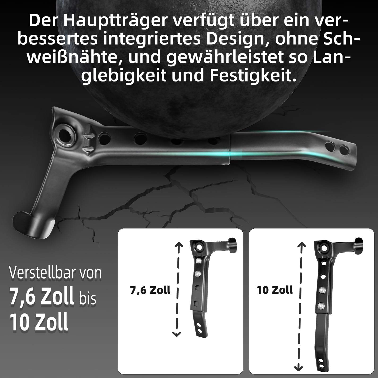 Verstellbare Fahrrad-Stützräder für Kinder - Stützräder-Set für 16, 18, 20, 22, 24 Zoll Kinderfahrräder mit Mehrgangschaltung - Komplettes Montageset, Schwarz
