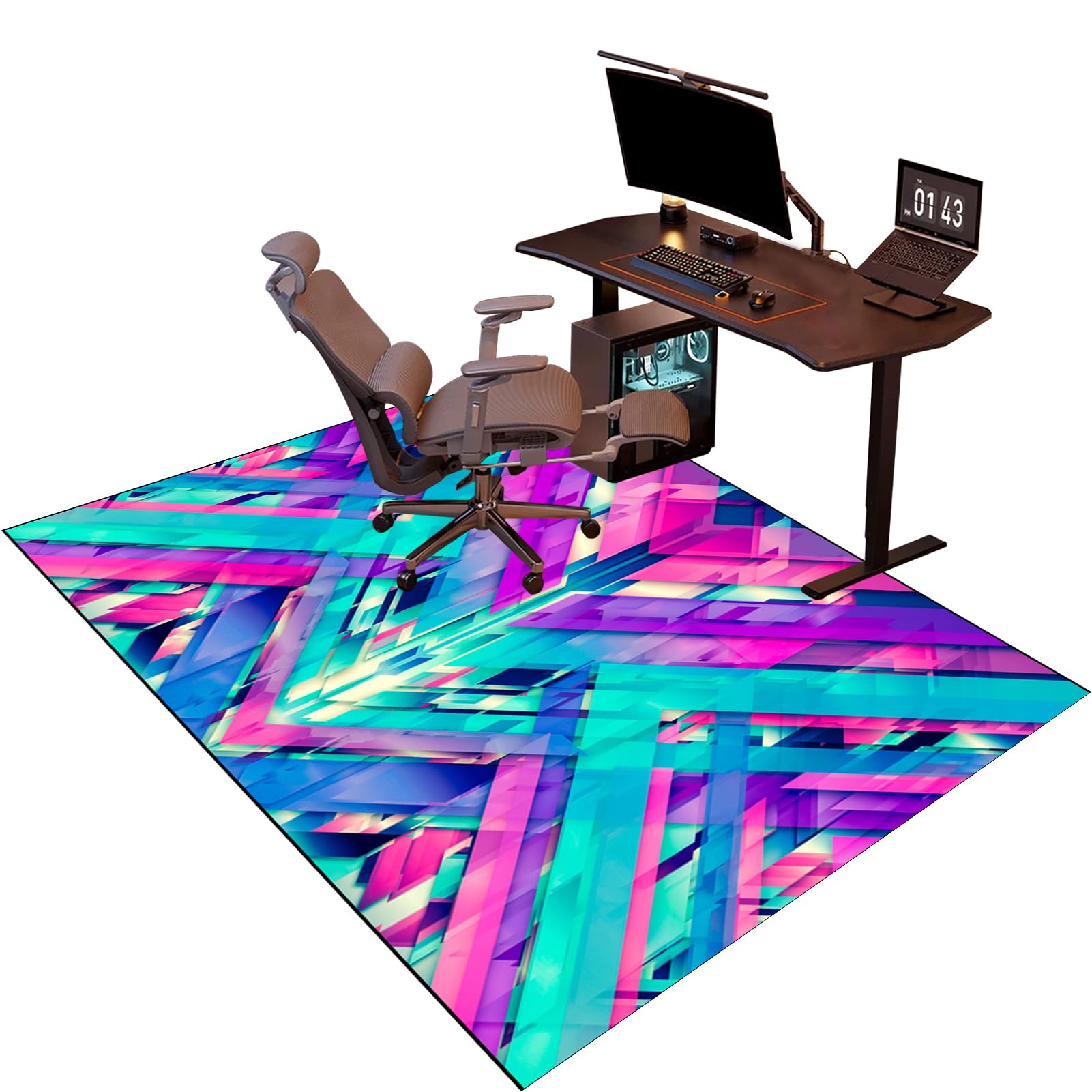 Protector Suelo Silla Ruedas Gaming Alfombra Silla Escritorio Antideslizante Alfombra Oficina para Silla con Ruedas Alfombra Protectora Suelo Silla Gaming para Suelo Duro 140 x 180 cm