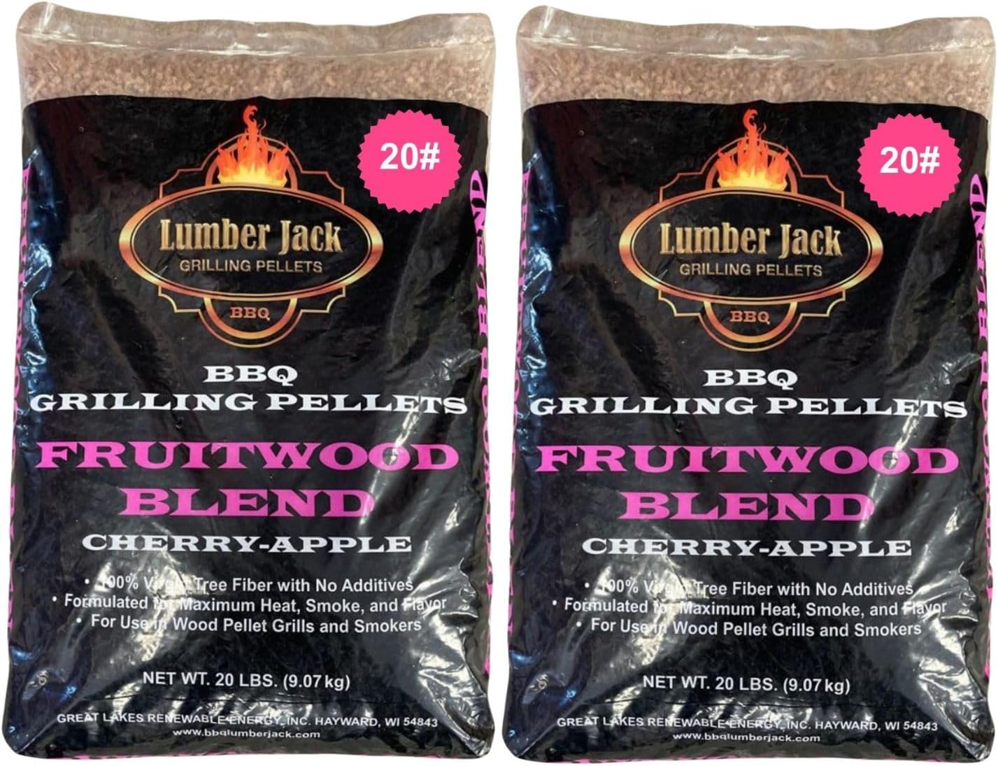 Lumber Jack Fruitwood Blend 80% Cherry and 20% Apple BBQ Pellets (20)