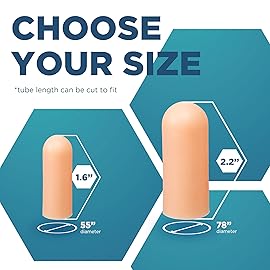 Soft Gel Toe Caps with Healing Coconut Oil - 6 Reusable Small & Big Toe Protectors for Ingrown or Missing Toenails, Corns, Calluses & Blister Relief