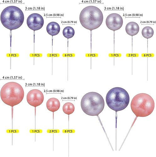 Miniatura 9 de 30 bolas para decoración de tartas, bolas de espuma con purpurina, mini globos, para cupcakes, bolas de burbujas, decoración de bricolaje para baby
