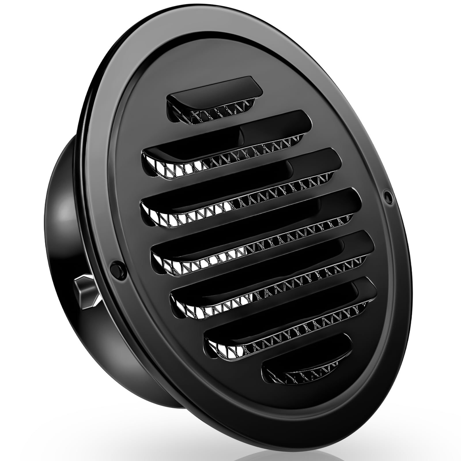 Zonon 1 Pcs 6 Inch Soffit Vents Round Vent Cover Stainless Steel, Black