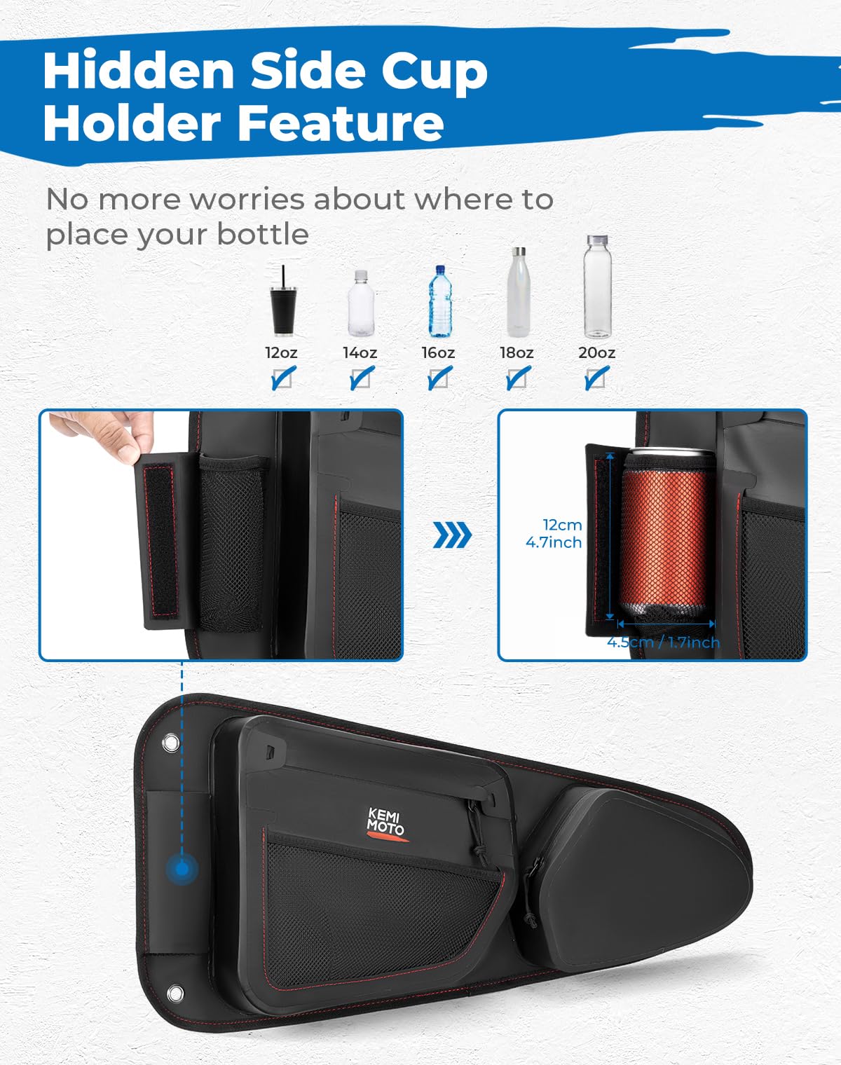 KEMIMOTO Bolsas impermeables IPX6 de TPU para puerta compatibles con Polaris RZR XP 1000 Trail S 900 Turbo S Accesorios 2014-2023, cremalleras a prueba de barro fáciles de limpiar
