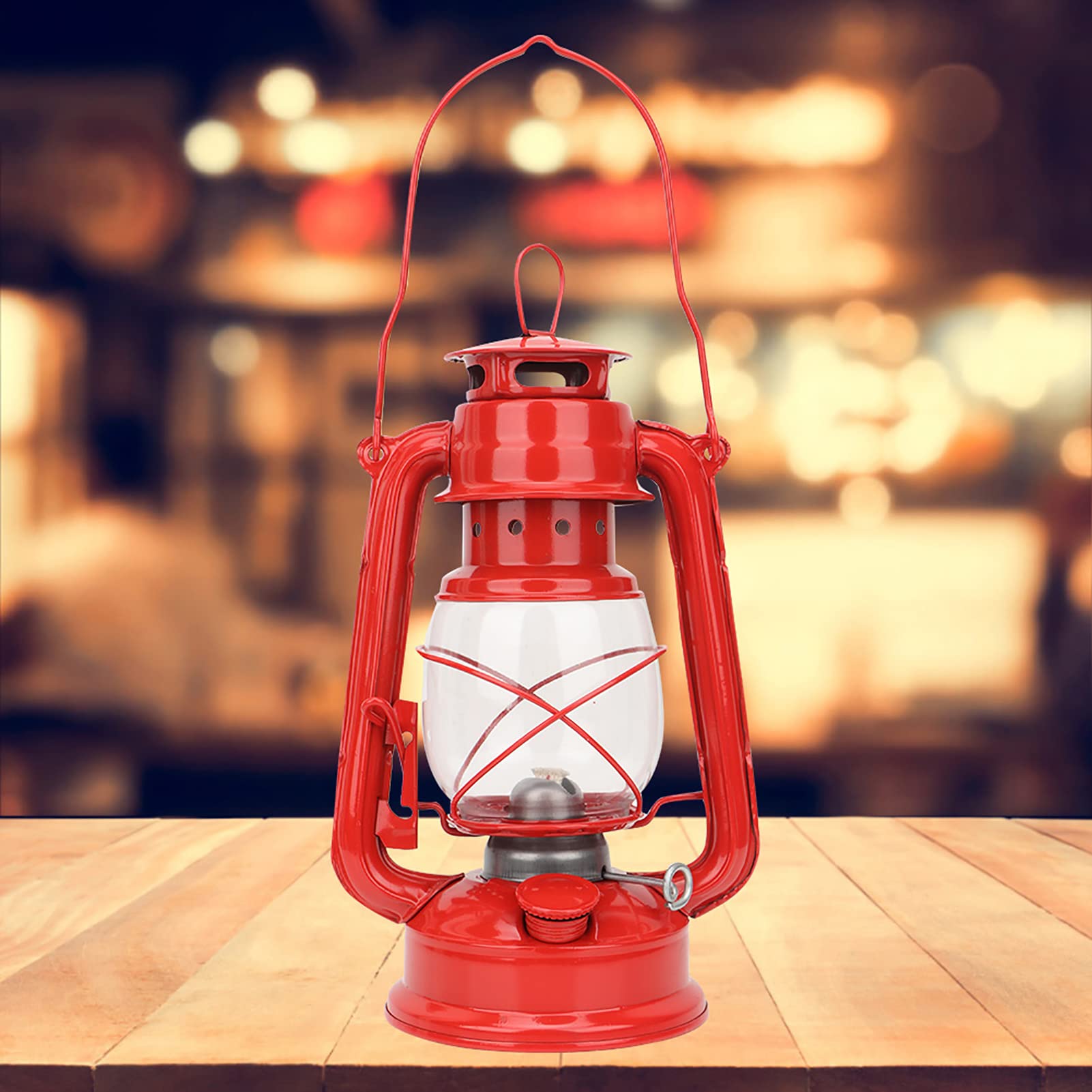 2 Pièces Lampes À Pétrole Rétro Lampe À Pétrole De Camping Lanterne À Huile Vintage Lanterne Tempête Vintage Pour Pique-Nique Jardin Extérieur Cour Randonnée (Rouge+Bleu)