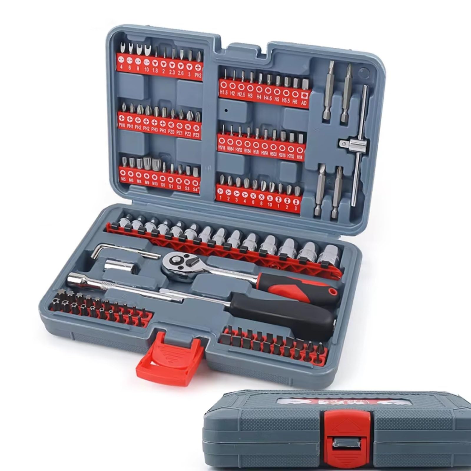 Set attrezzi da officina 1/4 Chiave A Bussola Regolabile 126 In 1 Set Di Prese A Cricchetto Set Di Punte Per Cacciavite Kit Di Strumenti Di Riparazione Manuale Per Uso Domestico