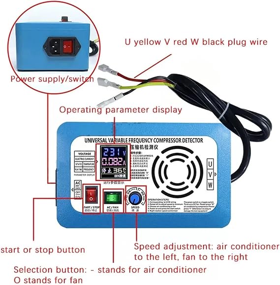 Refrigerator Compressor Inverter Board Tester Pulse Solenoid Valve Inverter Refrigerator Test Tool(1-3HP)
