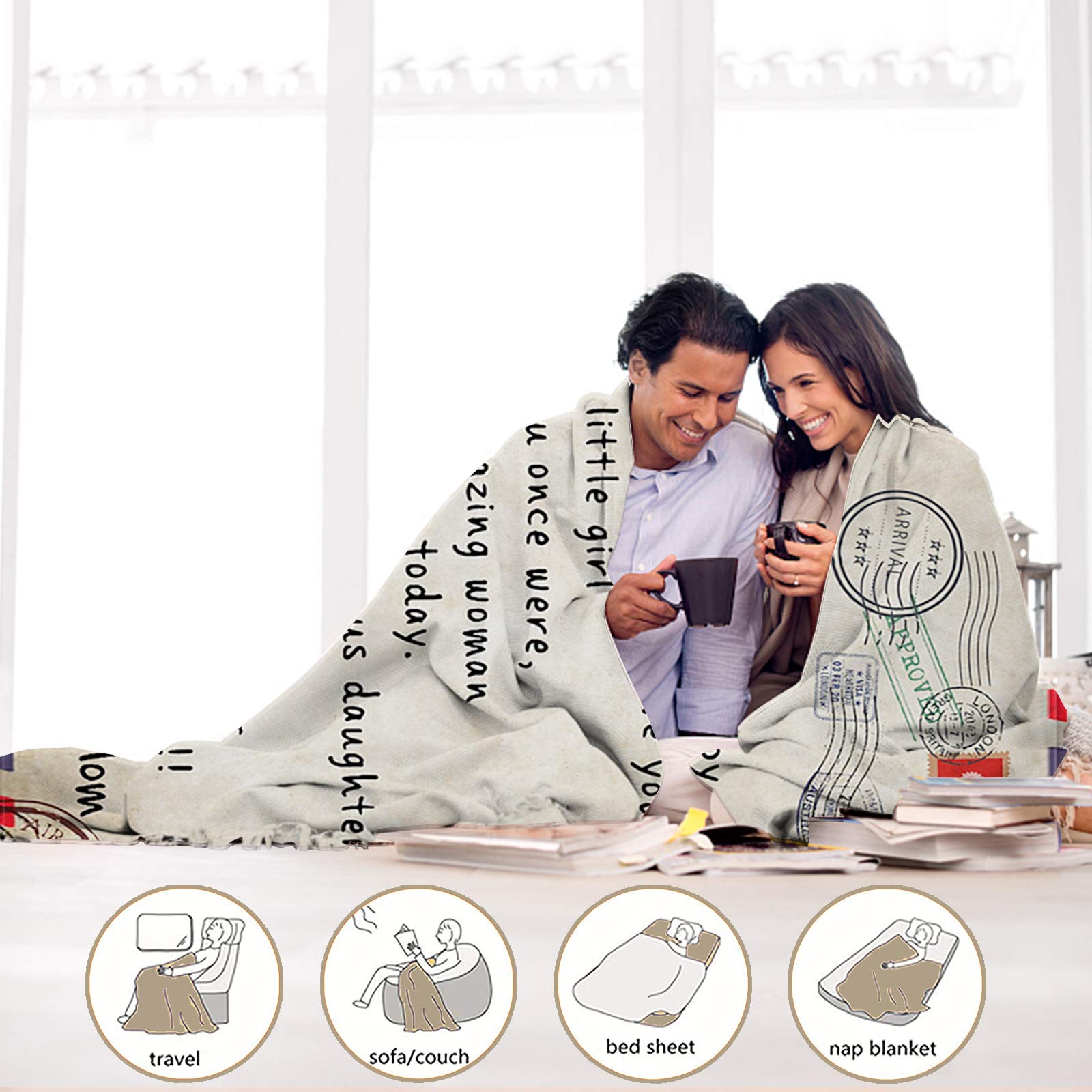 Coperta Personalizzata Con Messaggio – Morbida Flanella Pile Per Divano, Ufficio E Regalo – Taglie A Scelta Per Mamma, Papà, Figli