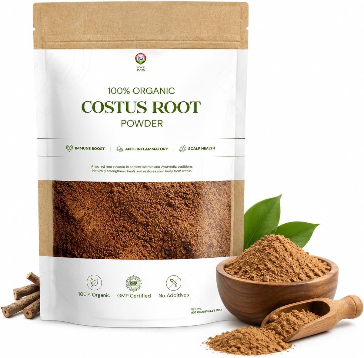 Qust Al Hindi Costus Root Powder 100g Pure Herbal Powder for Daily Use Traditional Botanical Ingredient and Wellness