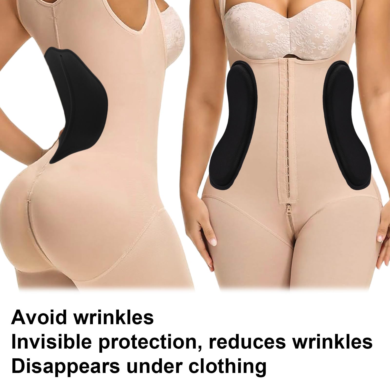 4uds Juego Tablas Compresión Abdominal, 360 Lateral Lipo Espuma Protectores Laterales con Almohadilla Compresión Abdominal Envoltura y Modelador Lumbar Espalda para Recuperación Post Cirugía