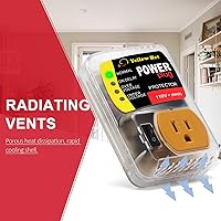 Vista 6 de Protector de sobretensión, protector de voltaje para electrodomésticos, salida de voltaje apagado, 110 V, 15 A, 2200 vatios