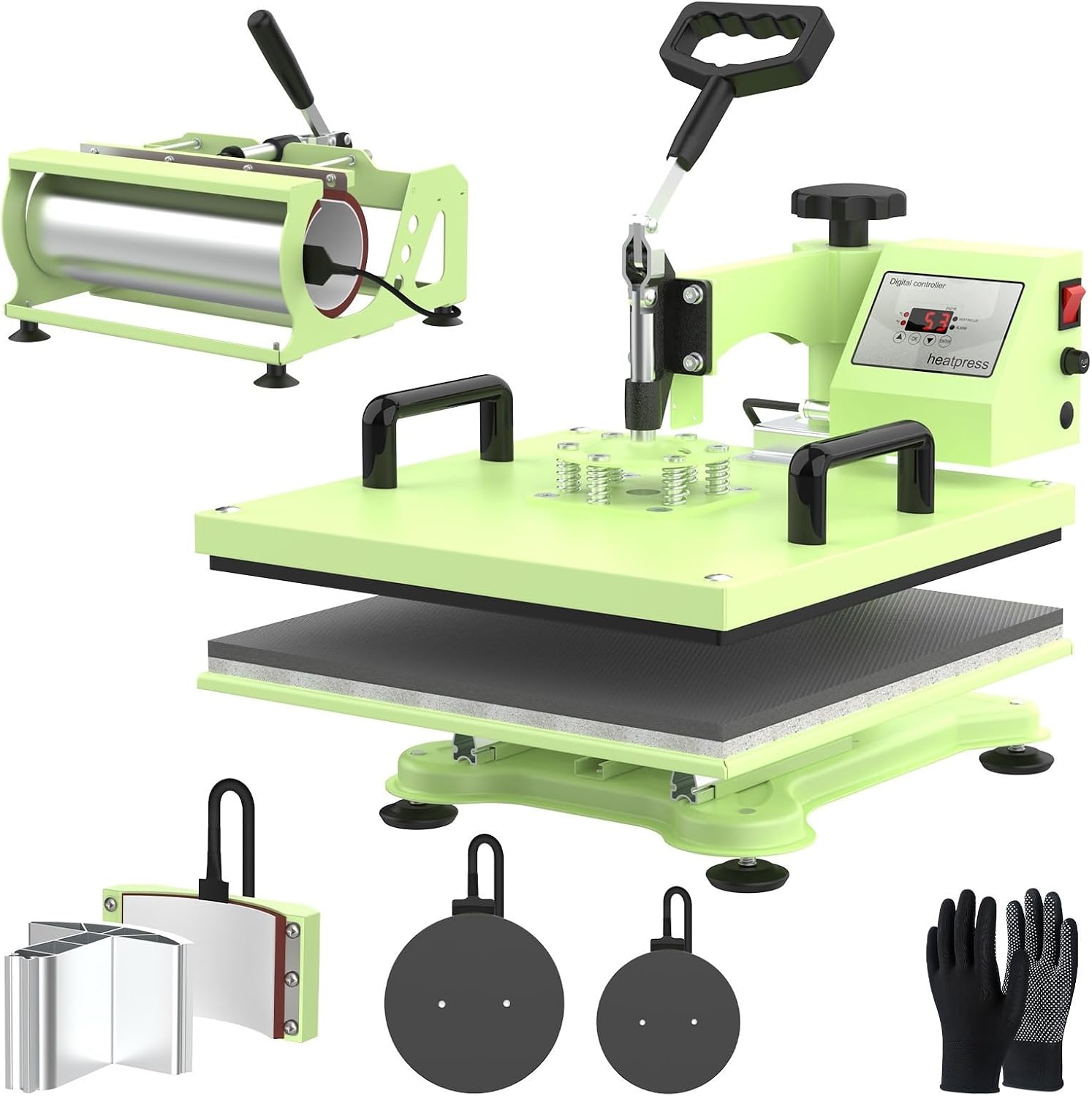 Heat Press, Transfer with 30 Tumbler 360° Swing Away Digital T-Shirt Pressing Coating,Heat Press Machine