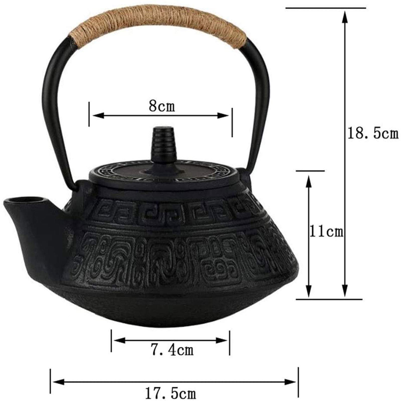 800 Ml Herbaty Herbaty Garnek, żeliwny Ogromny Napadnik Herbaciany, Rocznika Mała Herbata Z Filtrem, Dla Domu Restauracji Biura(Color:Czarny)