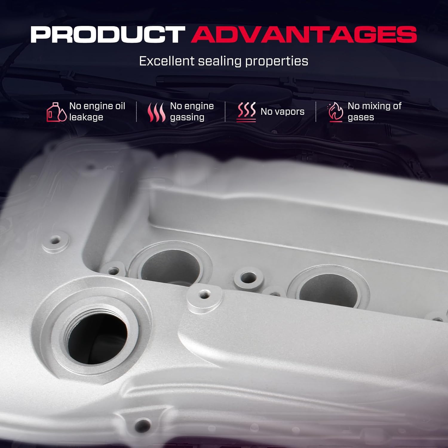 Aluminium Engine Valve Cover Fit for Toyota Camry 2002-2009, Corolla & Matrix 2009-2013, Highlander 2001-2007, RAV4 2004-2008, Solara 2002-2006, L4 2.4L,Replace # 11201-28014