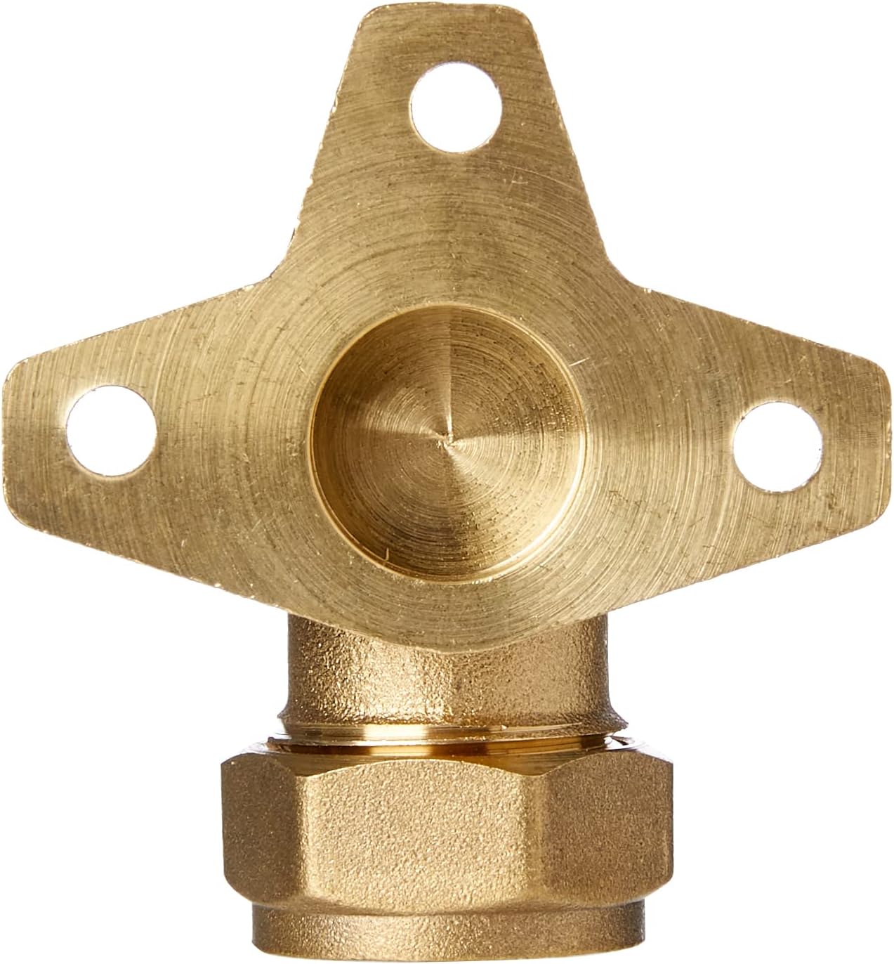 Merriway BH02299 Compression Fitting Wall Plate Elbow, 15 mm - Brass