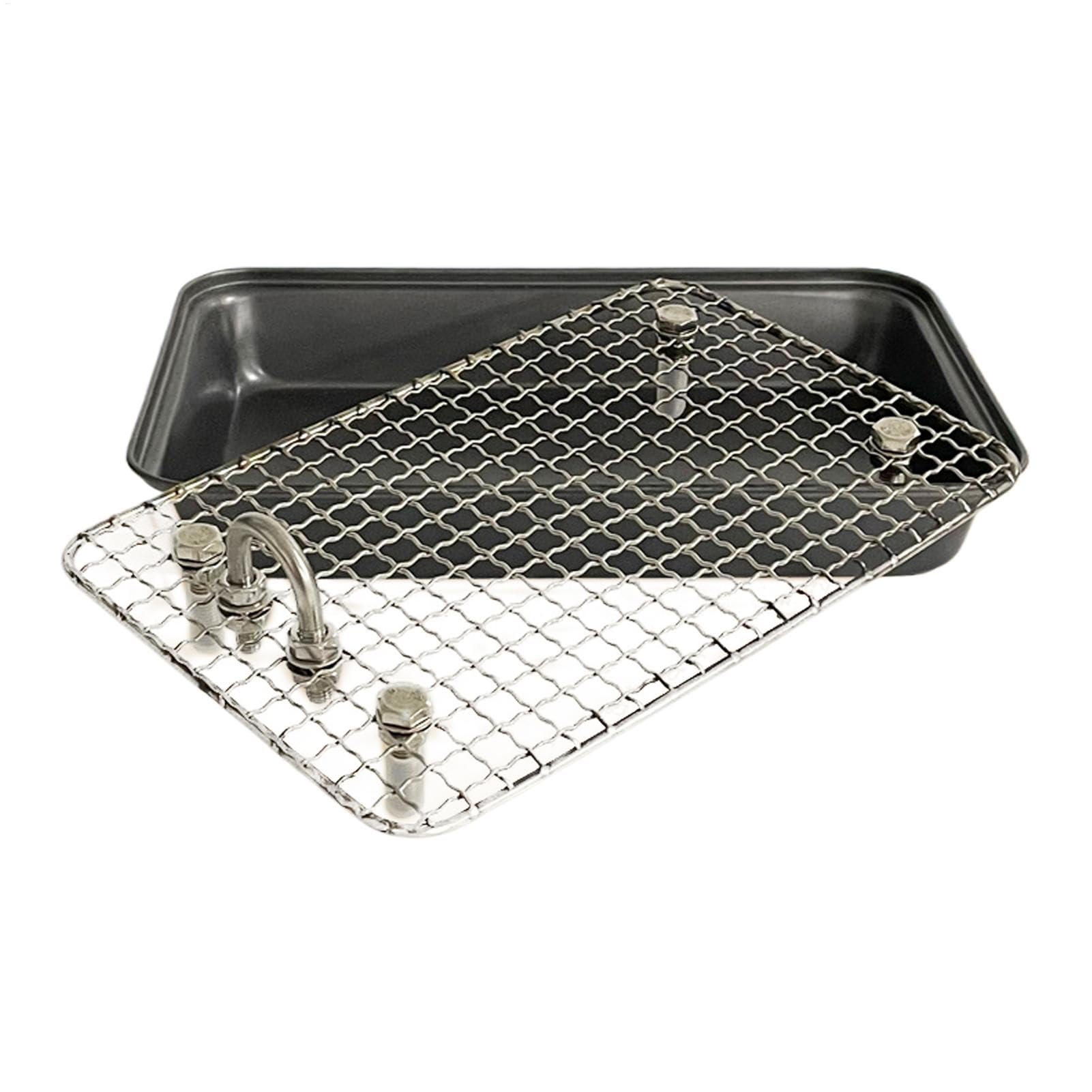 Bac à litière lapin en acier inoxydable 30x20x4.5 cm pour cage