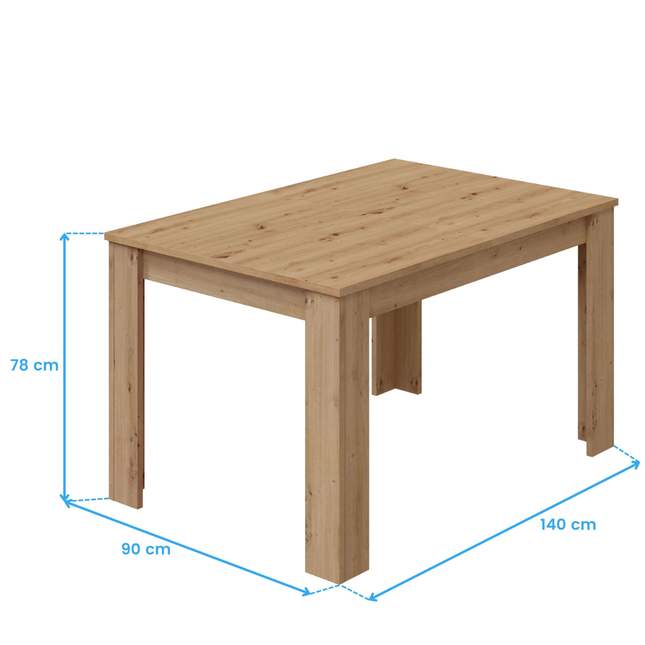 Habitdesign Mesa de Comedor Extensible, Mesa salón o Cocina, Acabado en Color Roble Nodi, Modelo Kendra, Medidas: 140-190 cm (Largo) x 90 cm (Ancho) x 78 cm (Alto)