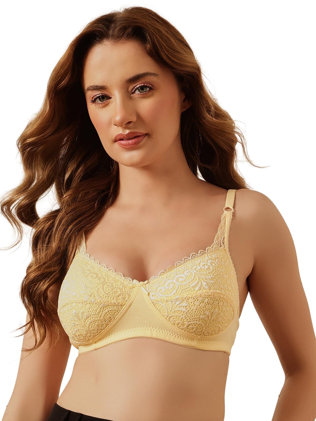 Clovia Women's Full Cup Non-Wired Cotton Bra, nude, 38D