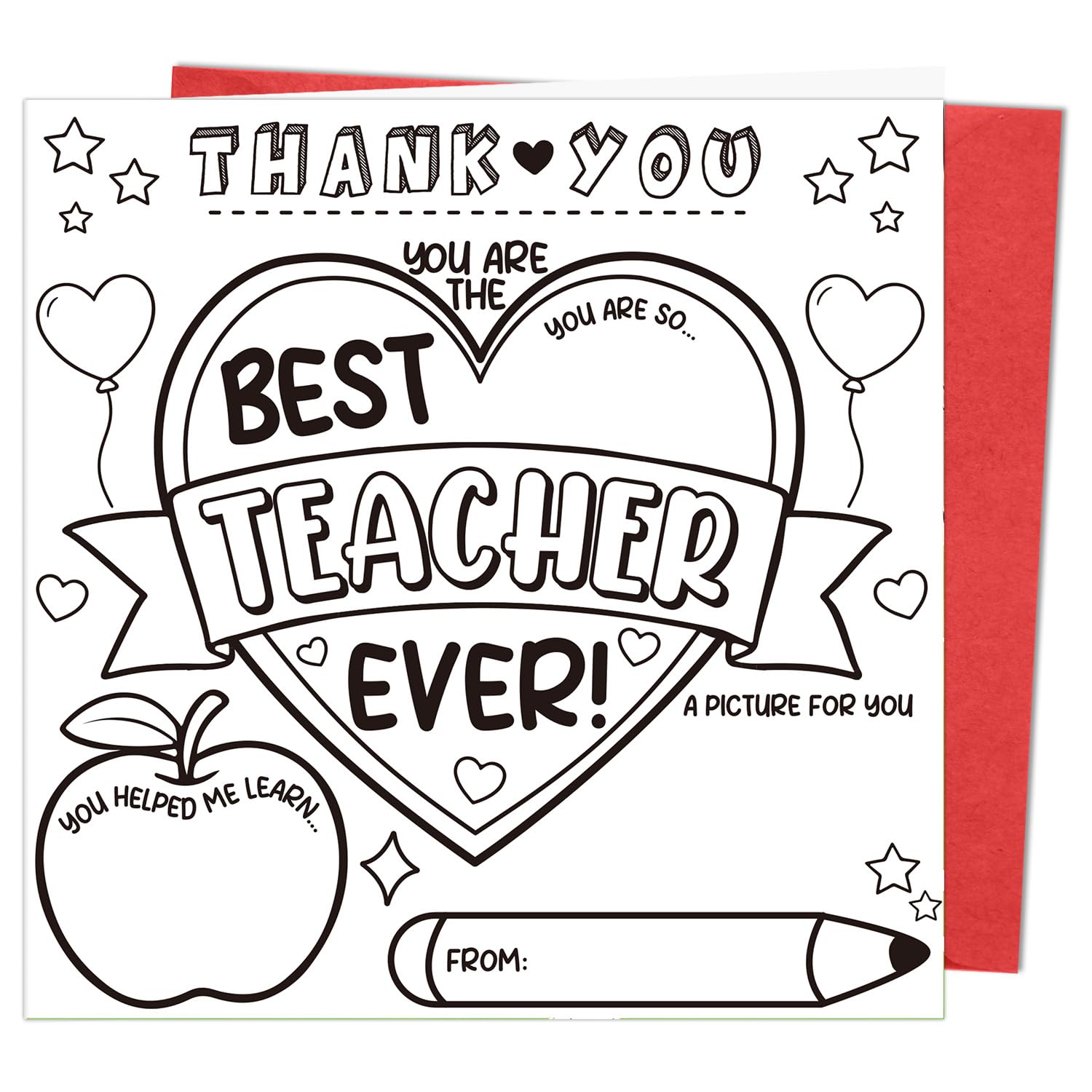 Luvart Teacher Gifts for Woman - DIY Thank you Teacher Graduation Gifts Card for Nursery Teaching Assitant, Thanks Present for Nursery Men Women with Letter