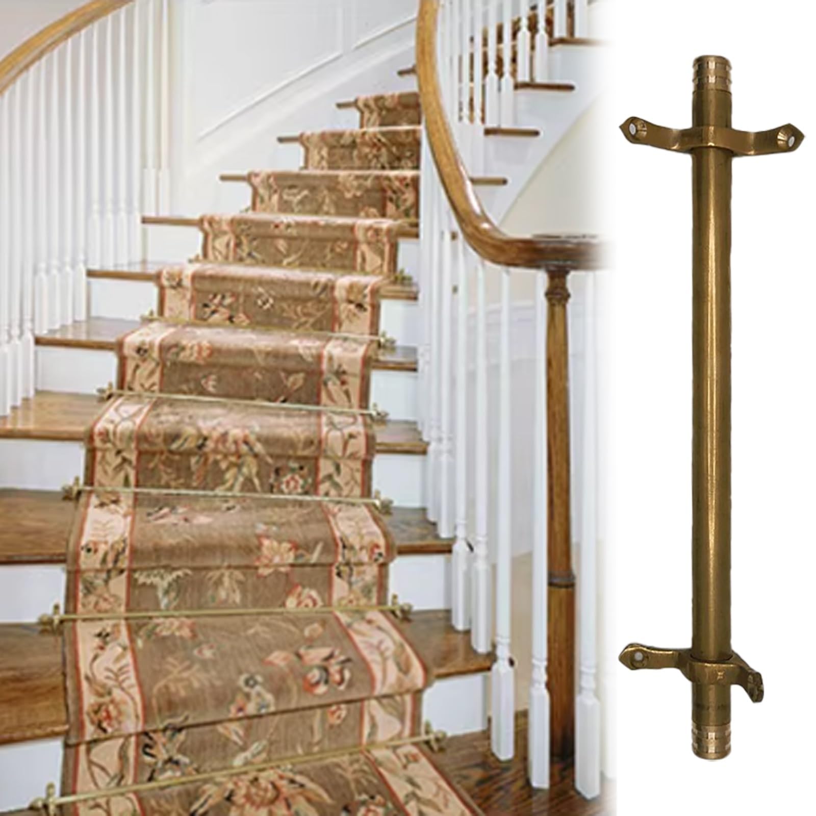 Tringles de couloir en laiton pour tapis escaliers intérieurs hôtel 66cm