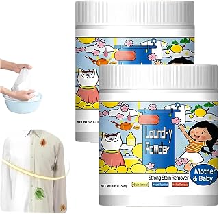 2026 New Hyper Concentrated Strong Stain Remover Powder for Clothes, 500g Oxygen Laundry Powder, Hyper Concentrated Laundry Detergent, Safe on Everyday Fabrics Removes Milk Sweat Oil Fruit Stains (2)
