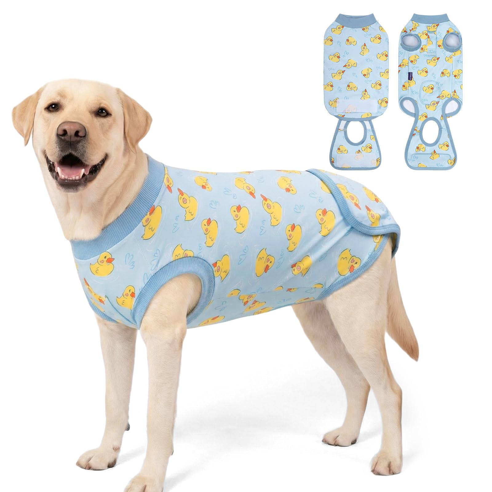 Photo 1 of cyeollo Recovery Suit for Dogs Surgery Suit Female Spay Soft Pet Onesie Bodysuit Male Dog Neuter, Medium Large Dogs Surgical Recovery Shirt, Yellow Duck, XL