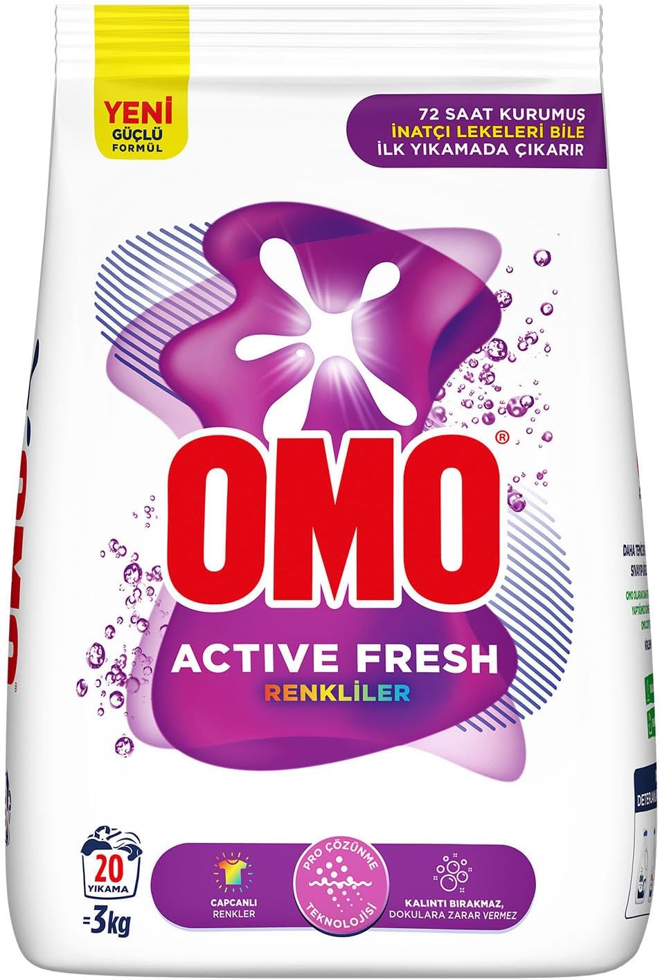 Omo Active Fresh Renkliler Toz Deterjanı 3 kg