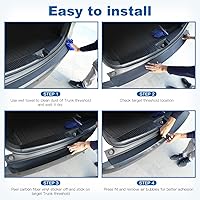 Vista 6 de Protector de parachoques trasero para Honda Accord 2013-2017, fácil de instalar, sin burbujas, textura de fibra de carbono flexible, protección