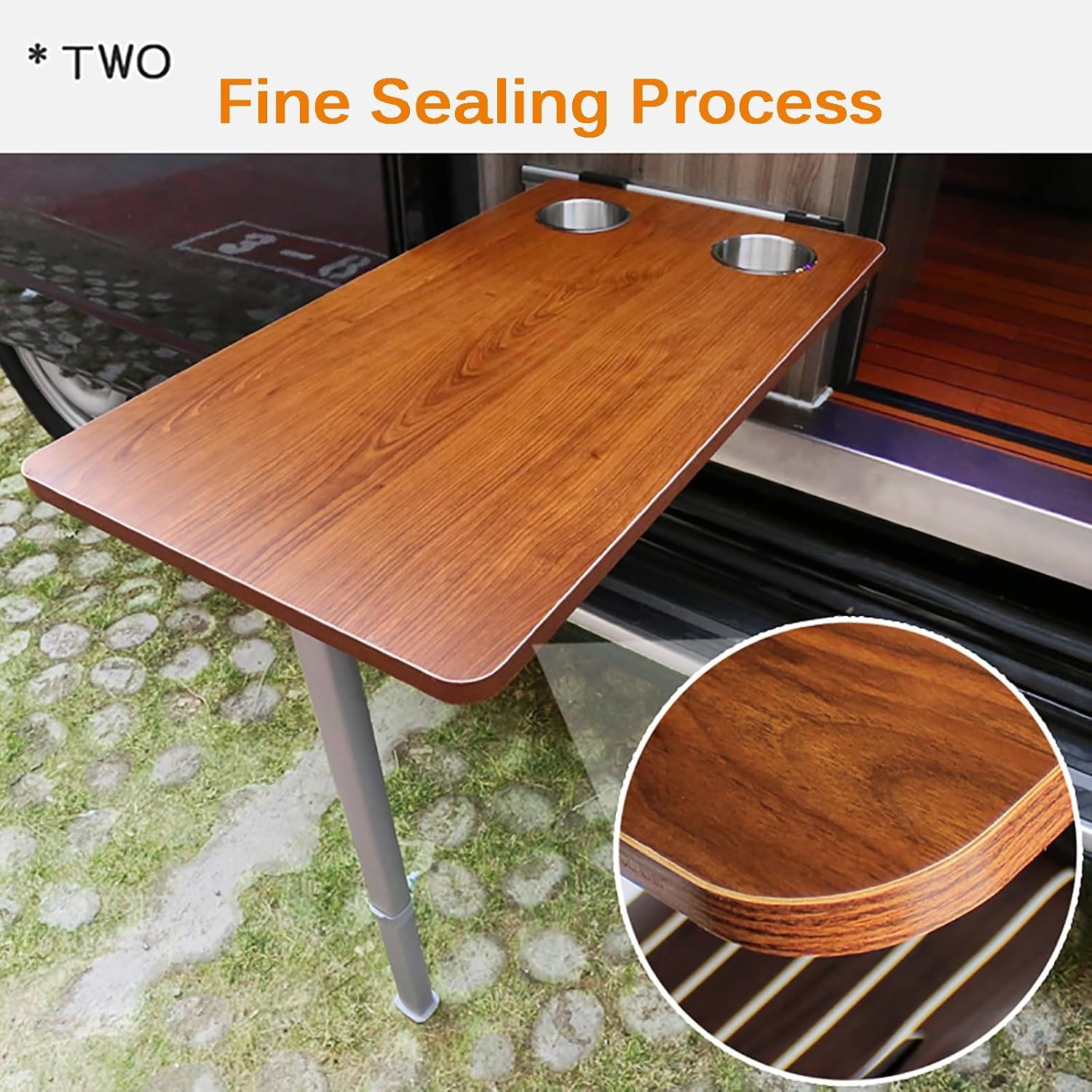 Folding Wall Mount Dining Table for RV & Campervan, Adjustable Leg Space-Saving Furniture, Portable Lightweight Table (Color: B)