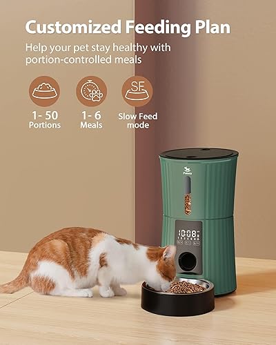 Miniatura 6 de Petory Comederos automáticos temporizados para gatos, dispensador programable de alimentos secos de 4 litros para gatos y perros pequeños