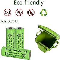 Vista 3 de 16 paquetes de 1.2 V AA 300 mAh luces solares Ni-MH recargable doble A batería para luces solares al aire libre, luces de cadena, luces de camino