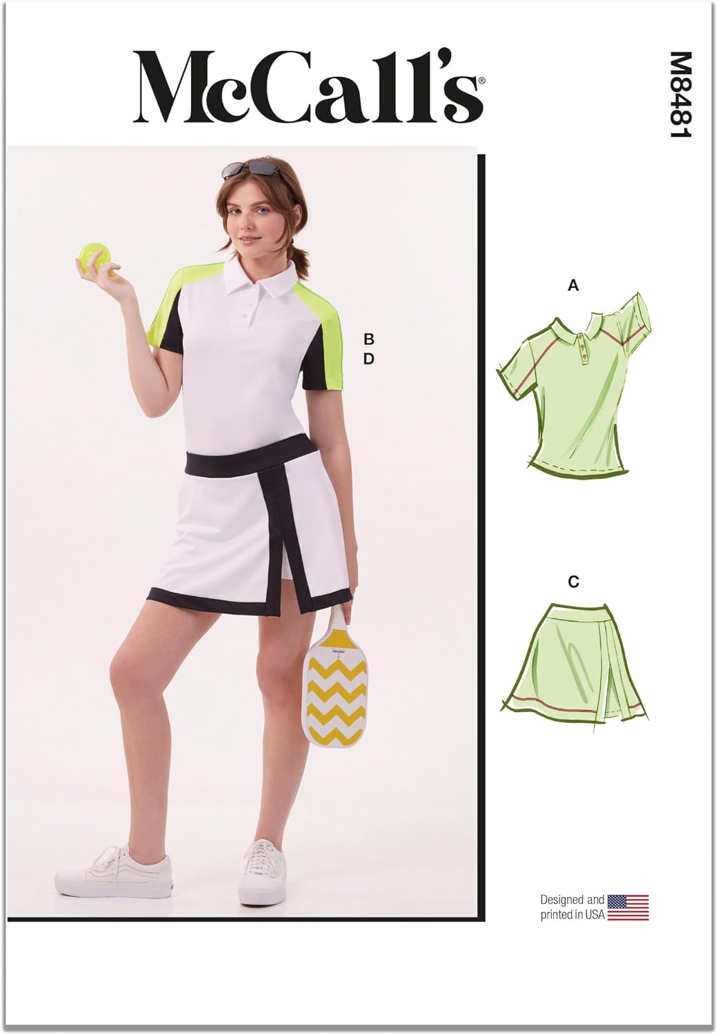 McCall's M8481Y5 Misses' Skorts and Knit Top Sewing Pattern Packet, Design Code M8481, Sizes 18-20-22-24-26