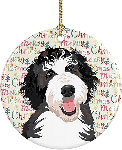 Miniatura 149 de Caroline's Treasures Adorno navideño de husky siberiano en blanco y negro #2 de cerámica para árbol de Navidad, decoración colgante para el hogar,