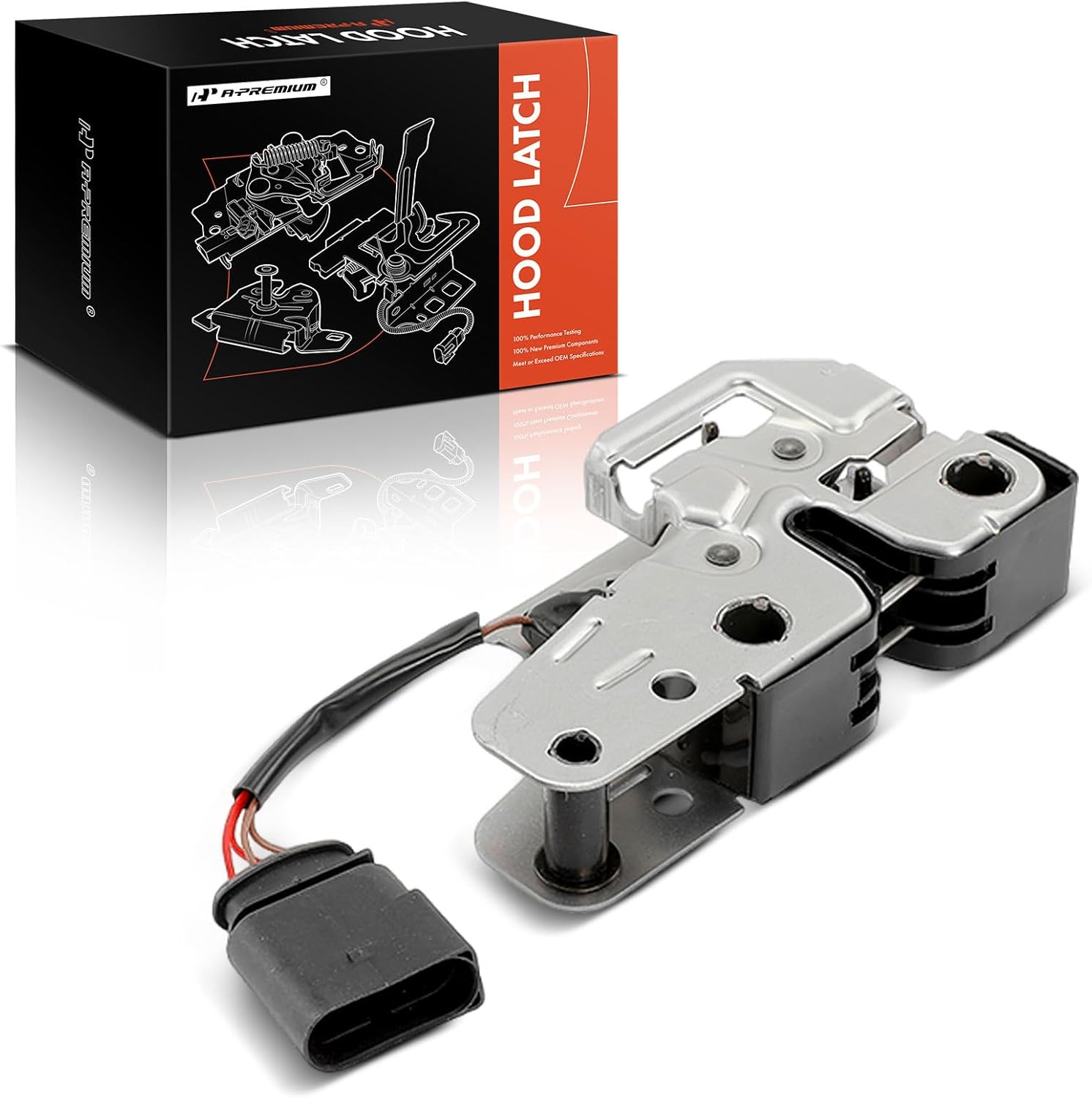 A-Premium Hood Latch Lock Compatible with Volkswagen Touareg 2004-2010, Front Hood Lock Engine Bonnet Latch Assembly