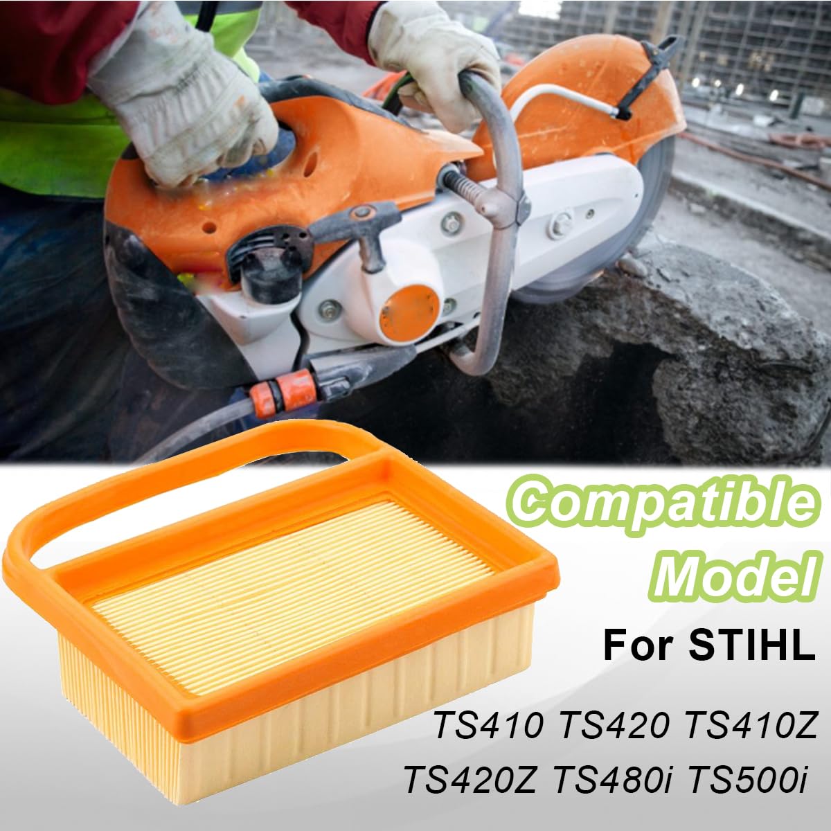 ZAMDOE TS410 TS420 Prefiltro Aria per Stihl TS410 TS420 TS410Z TS420Z TS480i TS500i Sega da Taglio per calcestruzzo Sostituisce 4238 141 0300 Parti con Candela di accensione Bulbo di adescamento