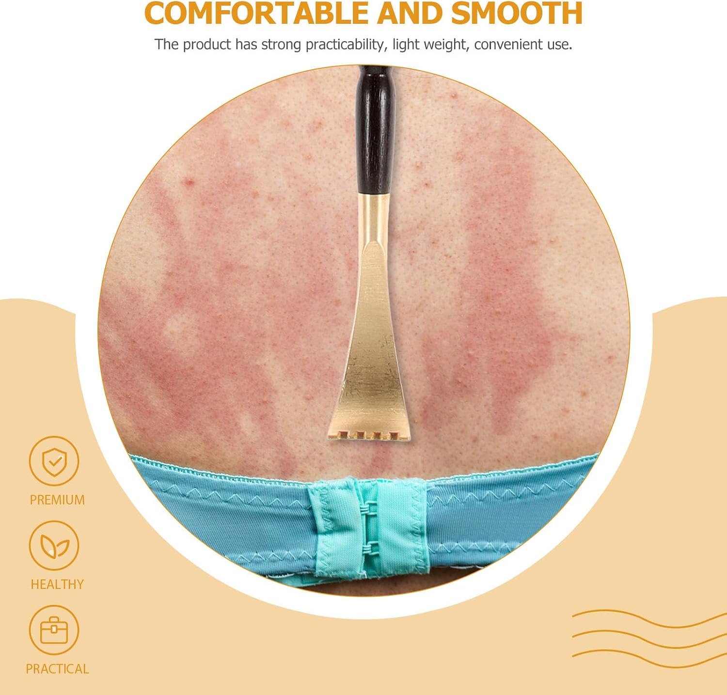 Wooden Back Scratcher for Elderly Long Handle Smooth Surface Itch Relief Tool Portable Household Back Massager for Relaxation and Reach Areas