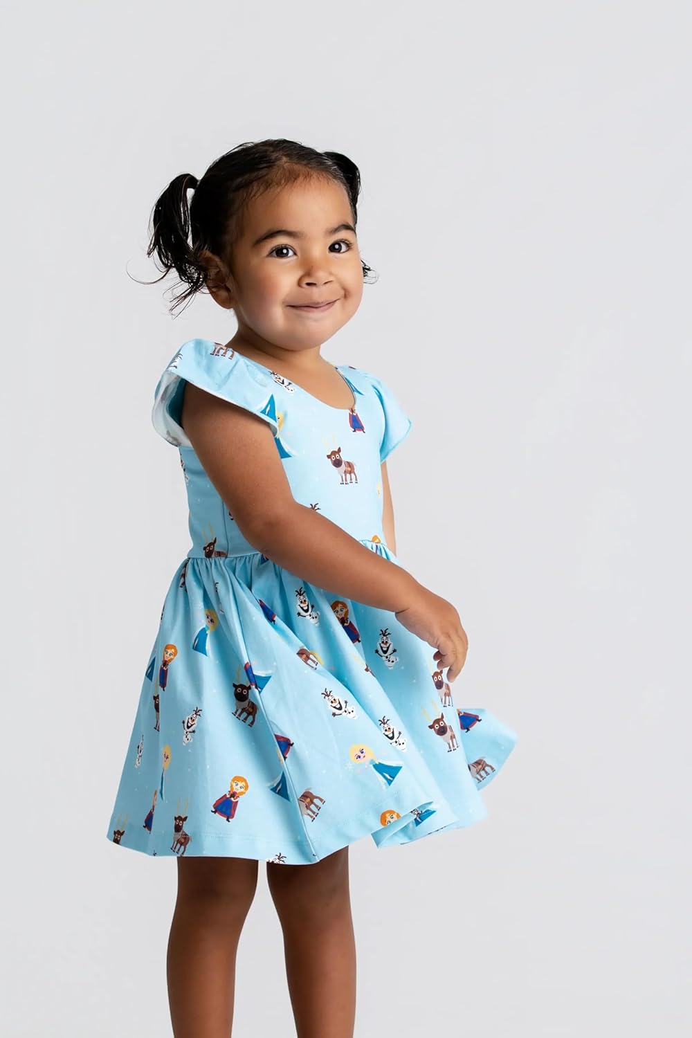 monica + andy Let's Dance Dress, Size 10, Frozen Characters, 100% Organic Kids Clothes for Girls, Short Sleeve Dress, Sustainable Super Soft Fabric, Sizes for Kids, Toddler, & Infant
