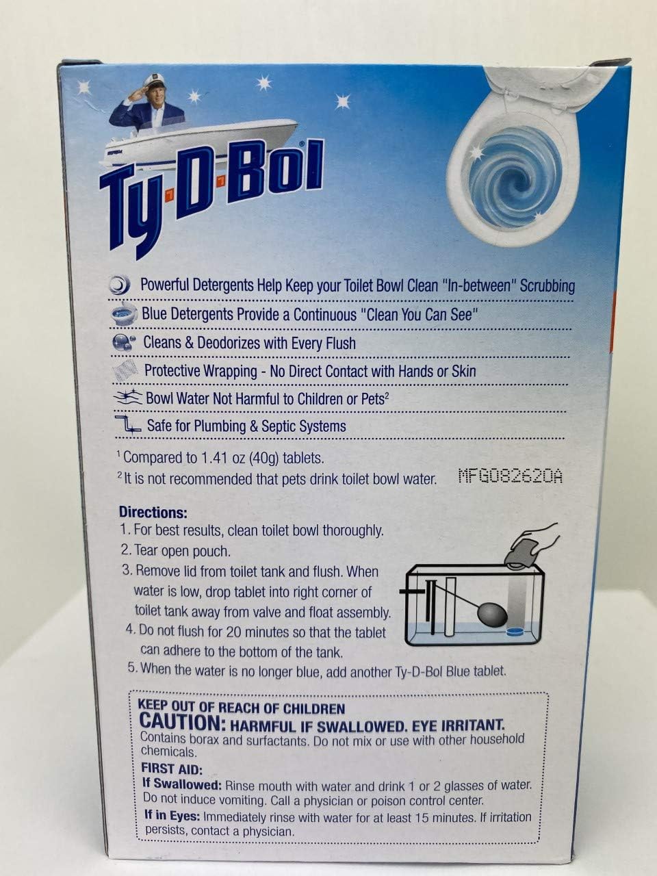 Ty D BOL Toilet Cleaning Tablets with Continuous Blue Spruce Scent keeps Toilets Smelling fresh and clean 10 tabs (2-5 Count Packs) (Blue Spruce)