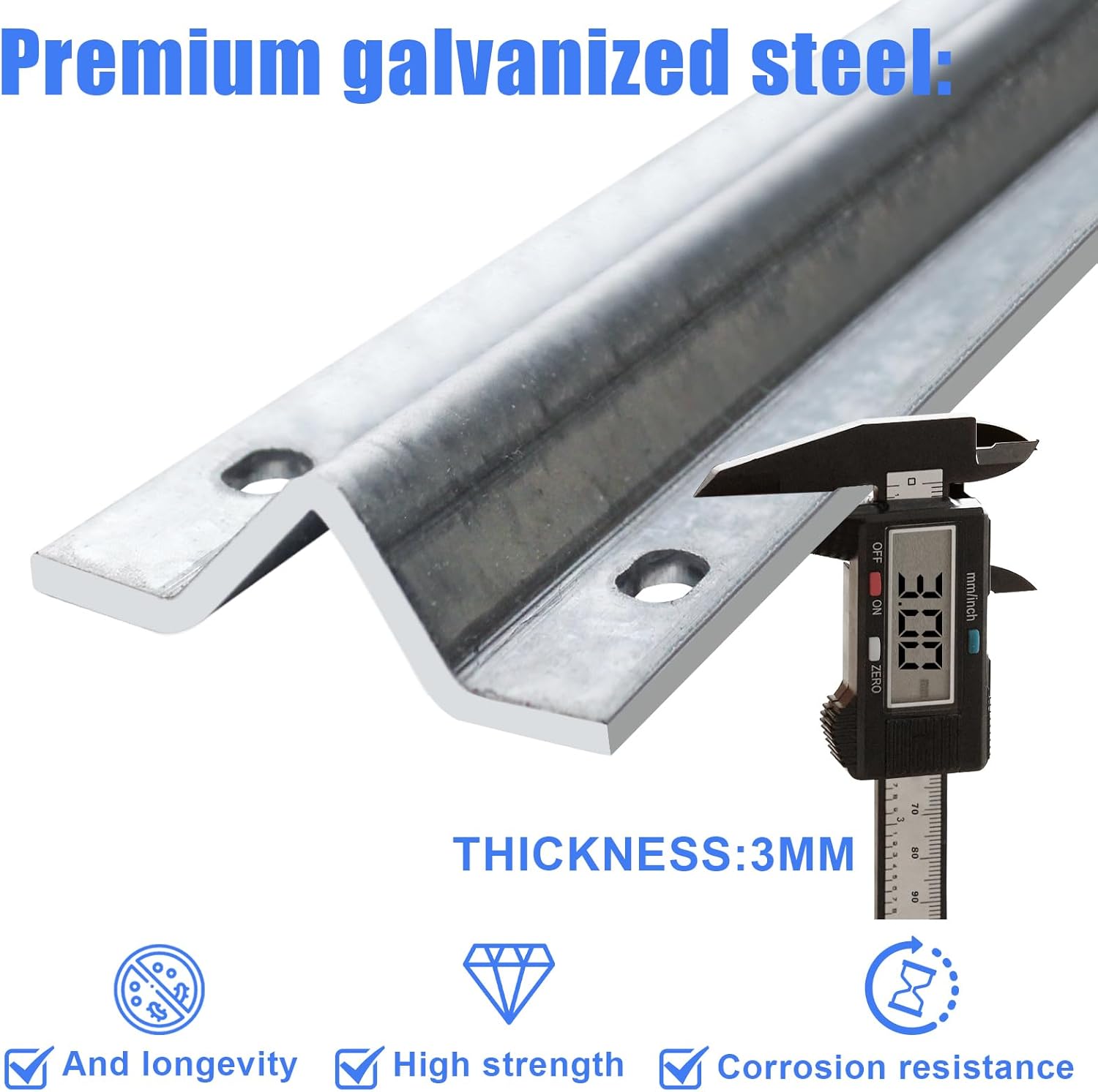 6Ft Galvanized Inverted V Track Rail (4Pcs) – Heavy Duty Sliding Gate Track with Pre-Drilled Holes & Hardware Kit for Driveway Gates, Barn Doors & Cabinets