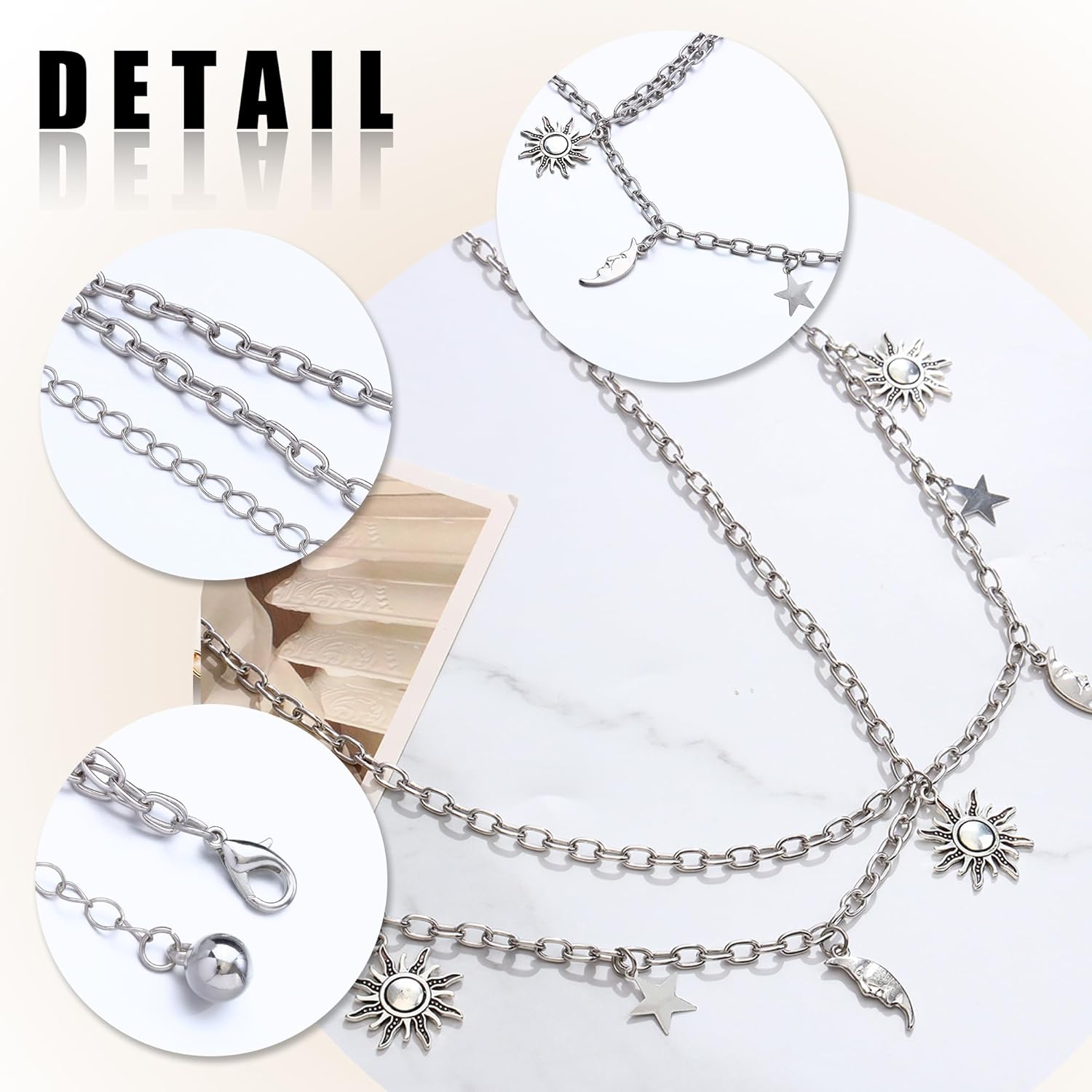 Manfnee Western Metal Concho Belt for Women Cowgirl Chain Belts for Dresses Jeans Country Concert Outfit - Image 3