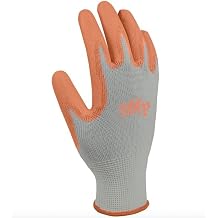 DIGZ Stretch Knit Garden Gloves, Large, 1 Pair, Gray and Orange