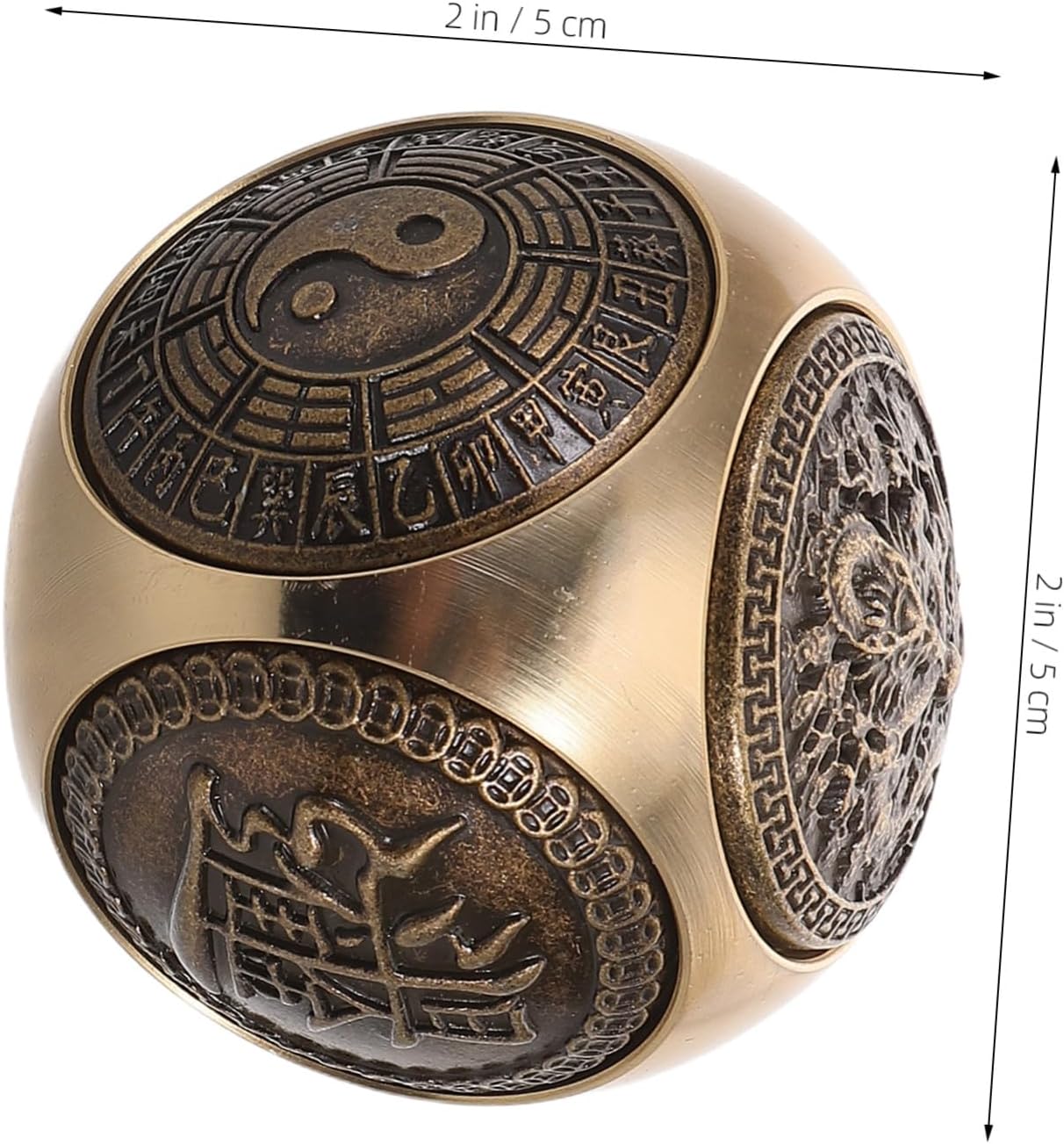 Brass Hand Strengthening Ball for Seniors Ergonomic Six-Sided Grip Exercise Toy for Hand Therapy and Muscle Relaxation Durable Palm Fitness Tool for Dexterity and Strength