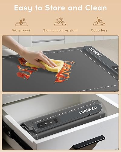 Miniatura 5 de Tapete de calentamiento para alimentos, extra grande, 36 x 16 pulgadas, 580 W, calentador de alimentos para bufé, tapete de calentamiento de