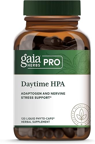Gaia PRO Daytime HPA - Suplemento adaptógeno y nervioso para el estrés - Ashwagandha albahaca sagrada orgánica avena rodiola y esquisandra - 120