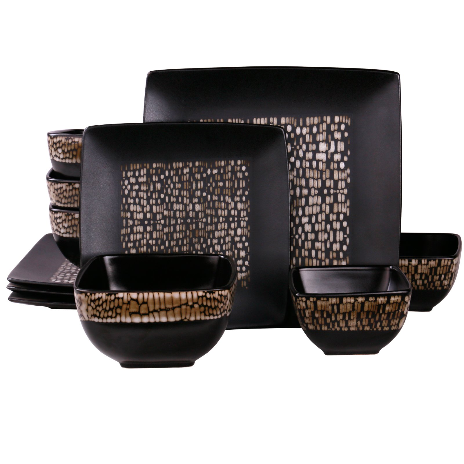 Elama Naina 16-Piece Stoneware Dinnerware Set